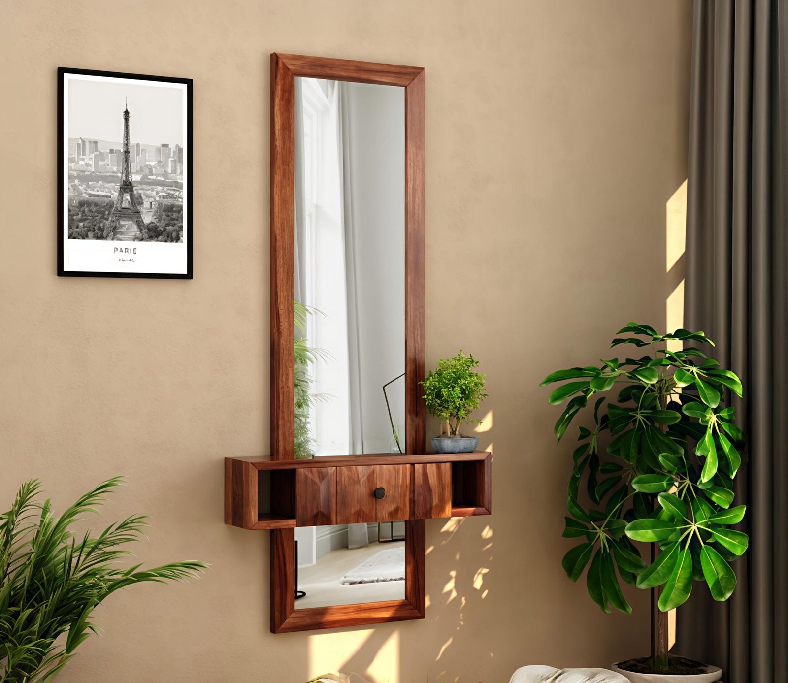 wall fitting dressing table Modern Black Makeup Vanity Set Mirrored Dressing Table with Jewelry Storage & Glass TopHomary