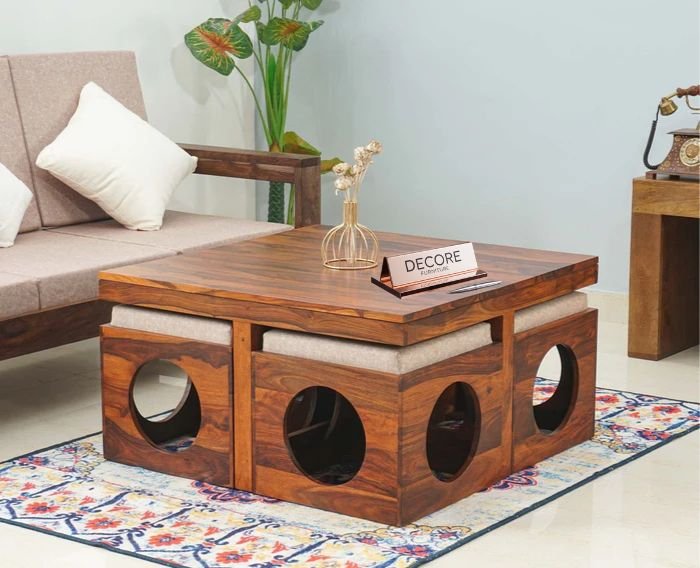 Nagpur Coffee Table with 4 Stools