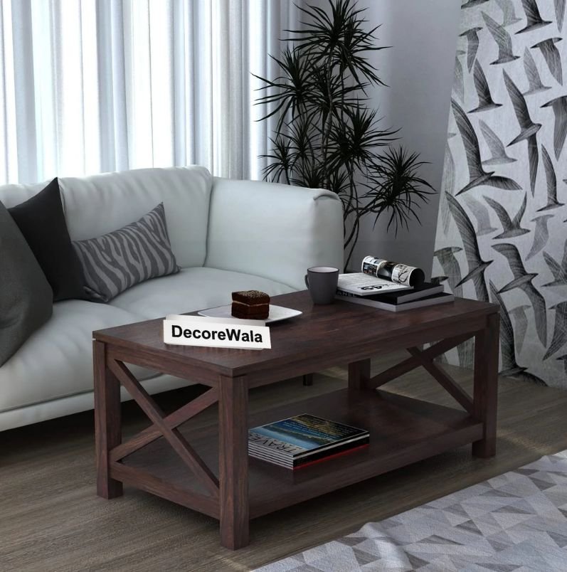 Caffiero Solid Sheesham Wood Coffee Table
