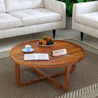 Round Solid Sheesham Wood Coffee Table