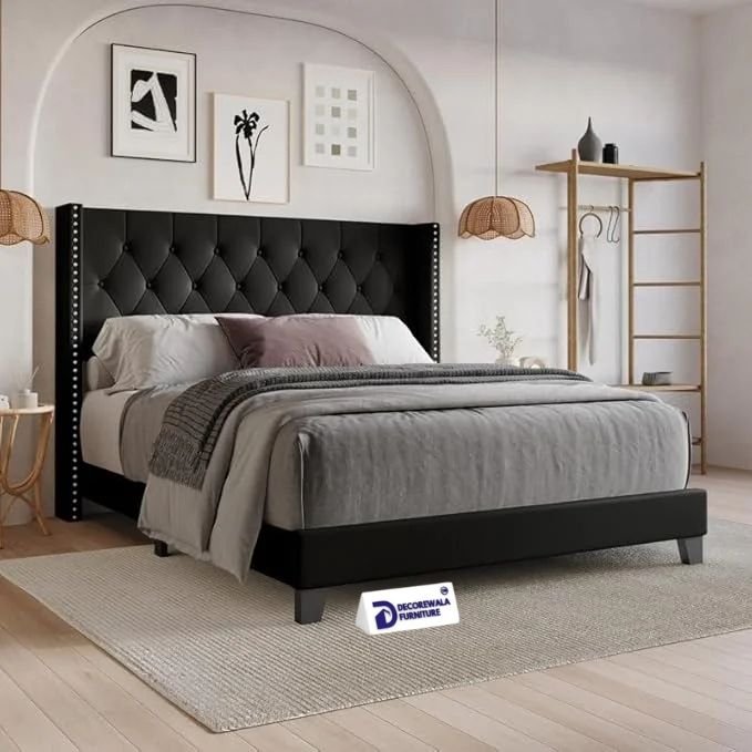 Modern Upholstered King Size Bed | Premium Fabric Bed