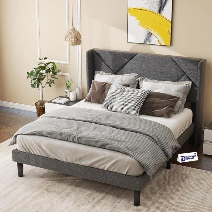 Modern Upholstered King Size Bed | Premium Fabric Bed