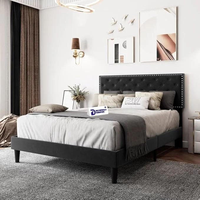 Modern Upholstered King Size Bed | Premium Fabric Bed