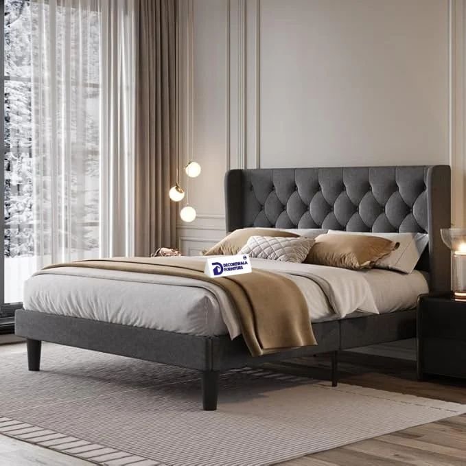 Modern Upholstered King Size Bed | Premium Fabric Bed