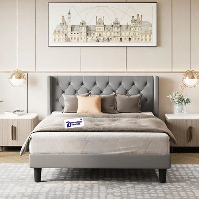 Modern Upholstered King Size Bed | Premium Fabric Bed
