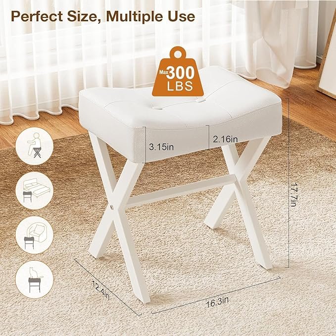 Dressing Table Upholstered Classic Stool for Living Room | Sitting & Dressing Table