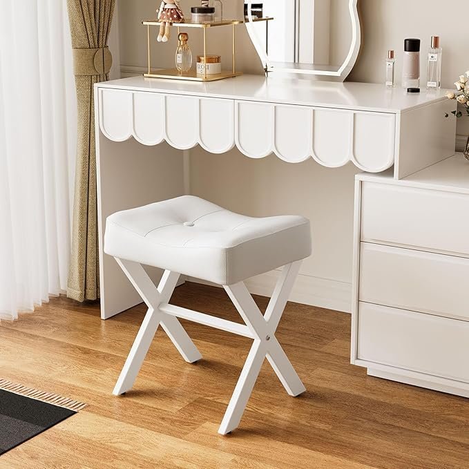 Dressing Table Upholstered Classic Stool for Living Room | Sitting & Dressing Table
