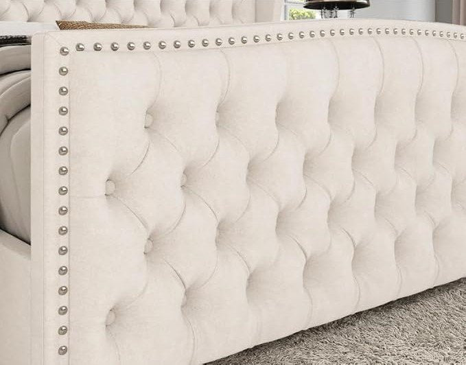 Modern Upholstered King Size Bed – Premium Fabric Bed