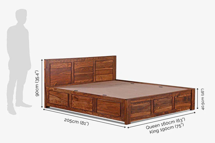 Bed Solid Wood Essential with Storage from Home/Bed Room