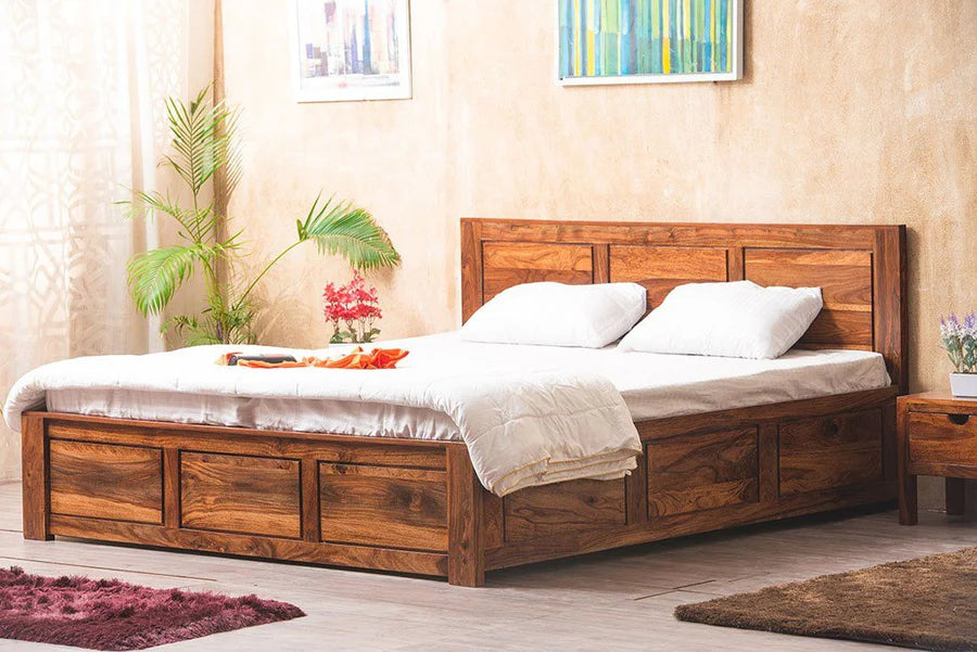 Solid Wood Essential Bed with Hydraulic Storage