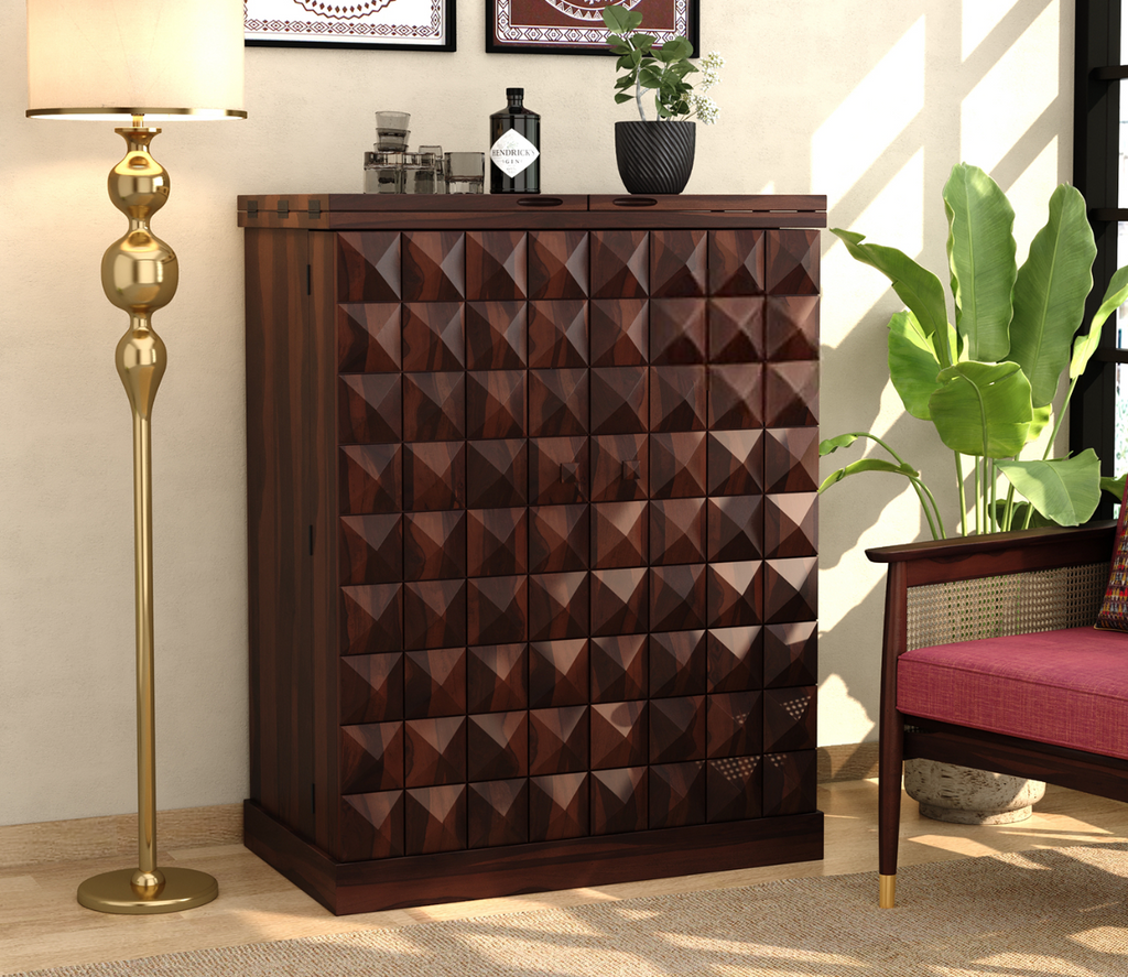Auric Large Bar Cabinet Solid Wood Modern Style