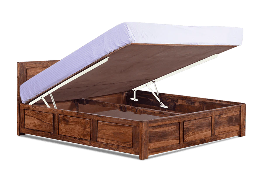 Solid Wood Essential Bed with Hydraulic Storage