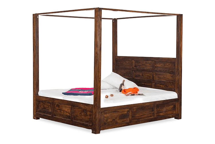 Nestora Solid Wood Poster Bed With Storage Home