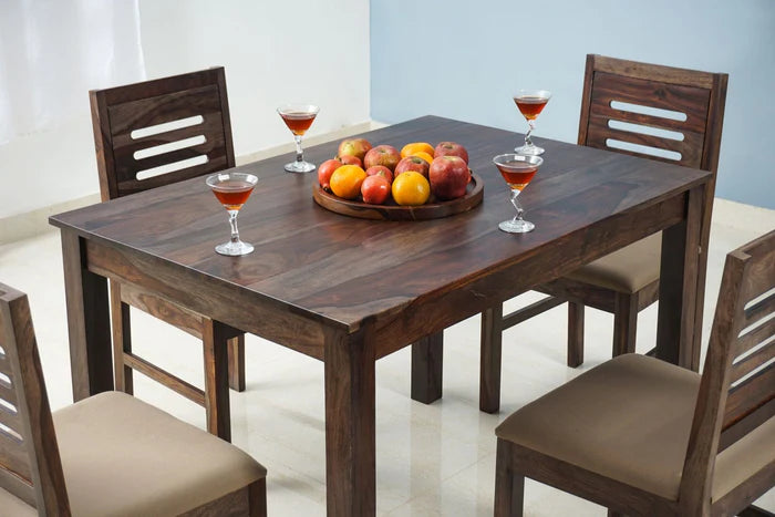 Jaipur Sheesham Wood 4 Seater Dining Table Set with 4 Chair for Dining Room