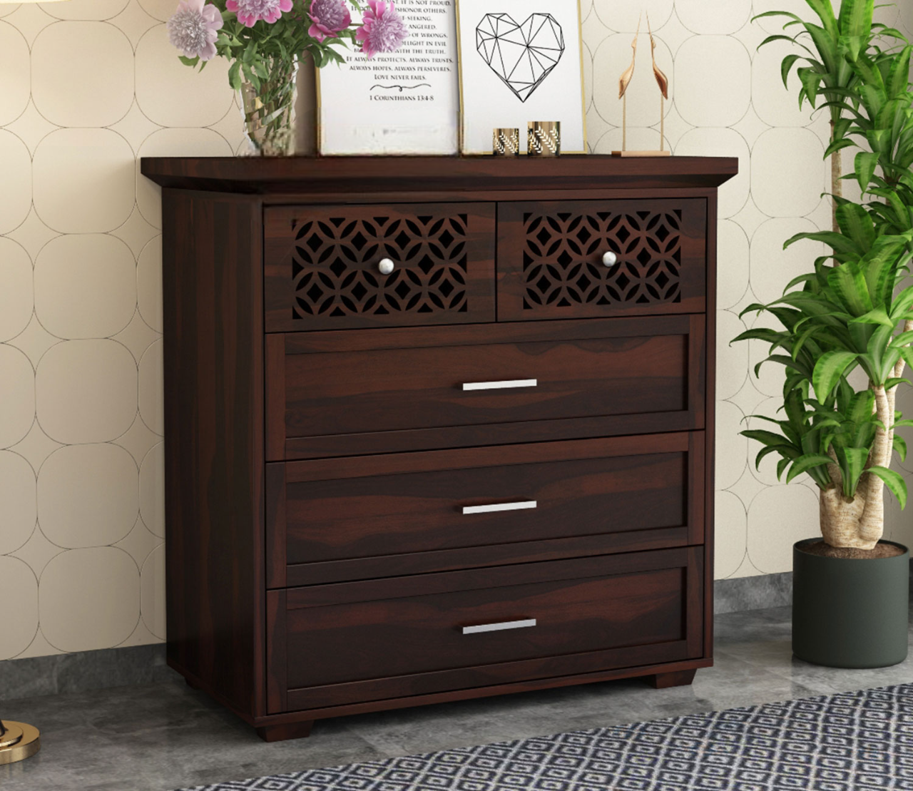 Cambrey 5-Drawer Wooden Chest Of Drawers