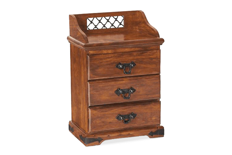 Solid Wood Jali 3 Drawer Bedside