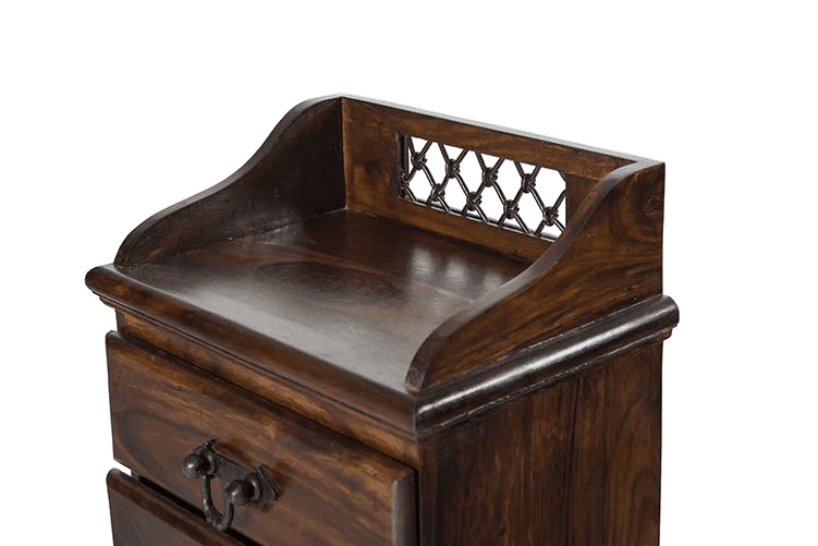 Solid Wood Jali 3 Drawer Bedside