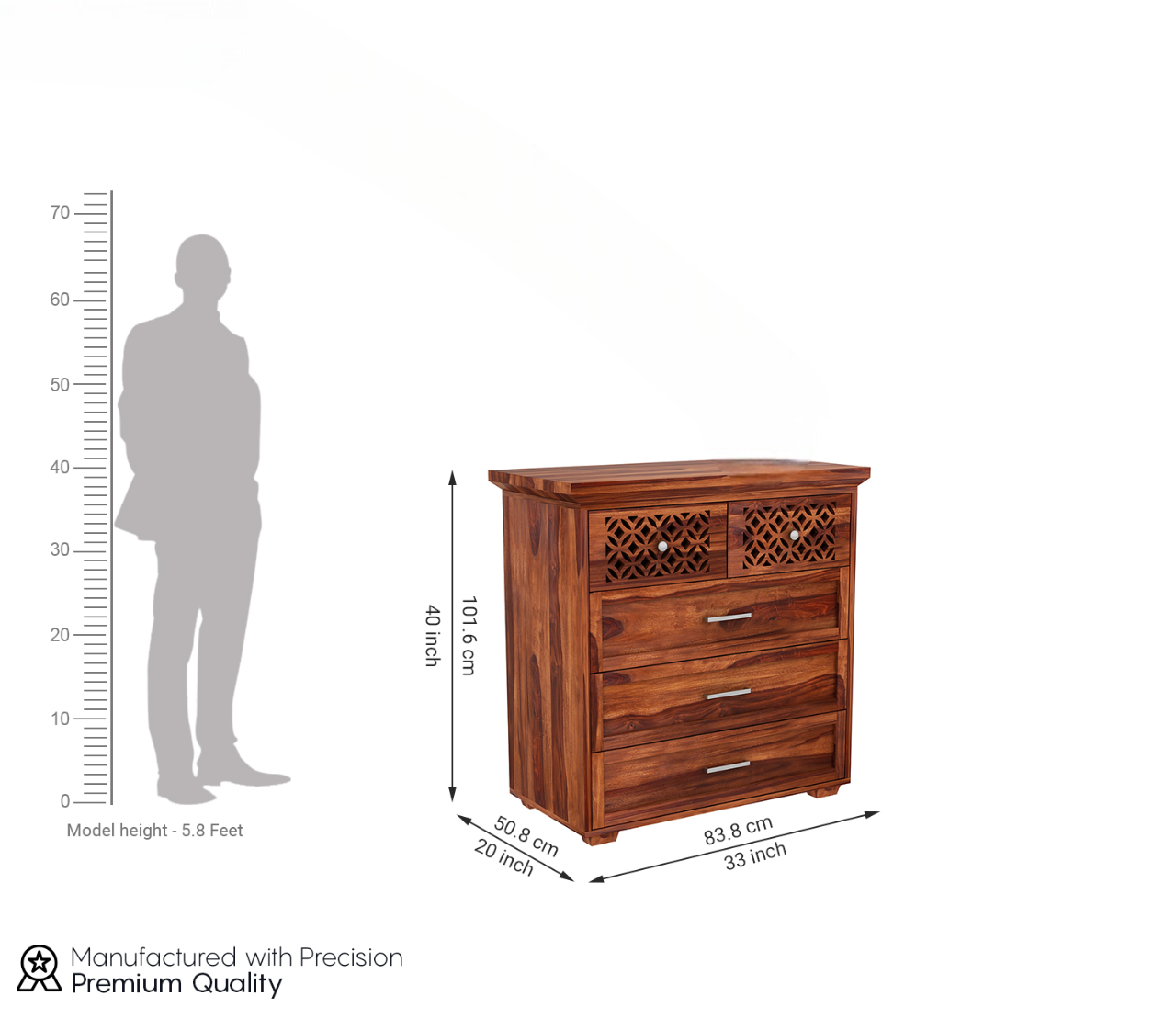Cambrey 5-Drawer Wooden Chest Of Drawers