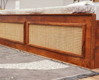Boston Solid Wood Rattan Cane Storage Box Bed