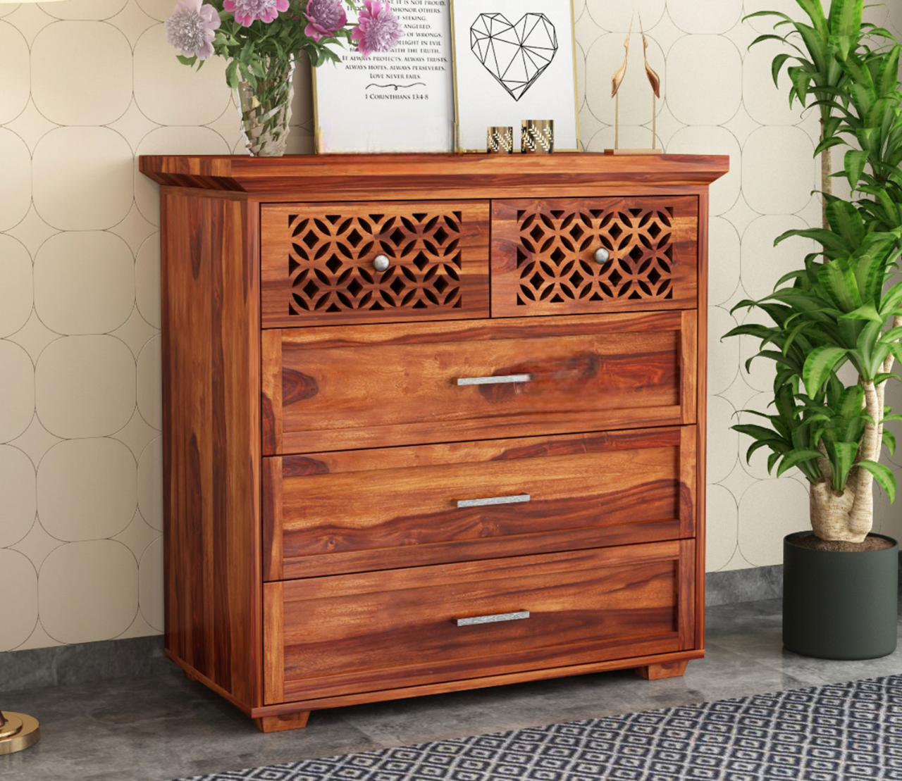 Cambrey 5-Drawer Wooden Chest Of Drawers