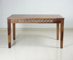 Frankfurt Sheesham Wood 6 Seater Dining Table Set with 4 Chair & 1 Bench for Dining Room
