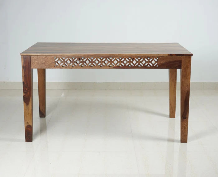Frankfurt Sheesham Wood 6 Seater Dining Table Set with 4 Chair & 1 Bench for Dining Room