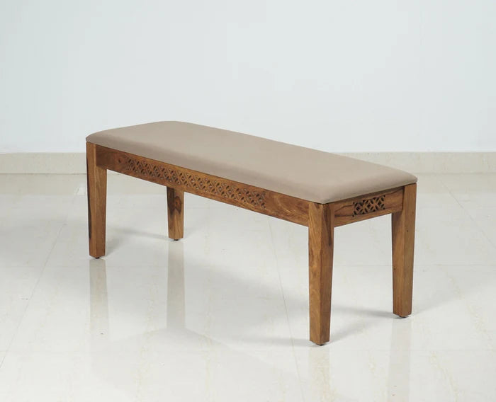 Frankfurt Sheesham Wood 6 Seater Dining Table Set with 4 Chair & 1 Bench for Dining Room