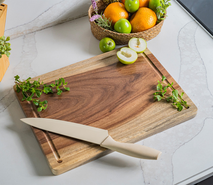 Naturaft Mango Wood Handcrafted Non Slip Chopping Board