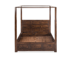 Nestora Solid Wood Poster Bed With Storage Home