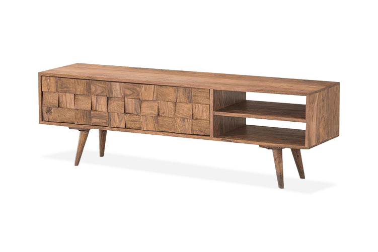Solid Wood Million Tv Unit with 2 Doors & Shelf
