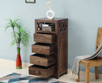 Krishna Solid Wood Tall 4 Drawer Chest Of Drawer