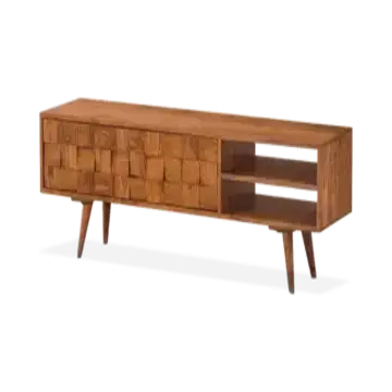 Solid Wood Million Tv Unit with 2 Doors & Shelf