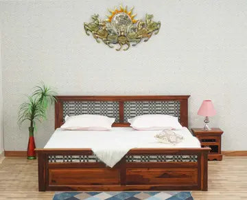 Sweden Solid Wood King Size Bed with Box Storage