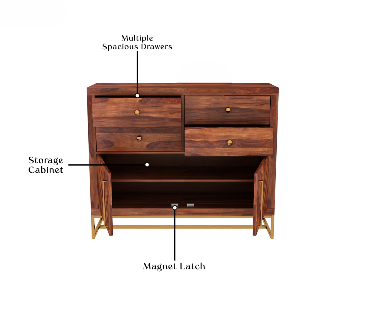 Jett 4-Drawer Wooden Chest Of Drawers