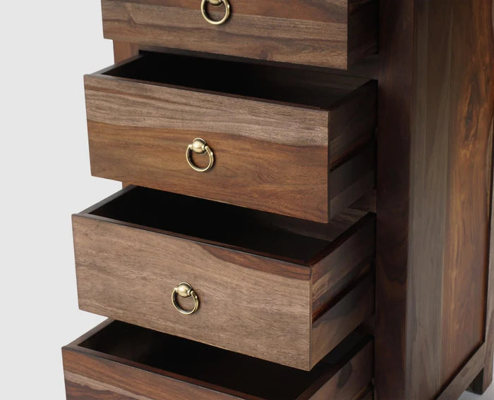 Krishna Solid Wood Tall 4 Drawer Chest Of Drawer