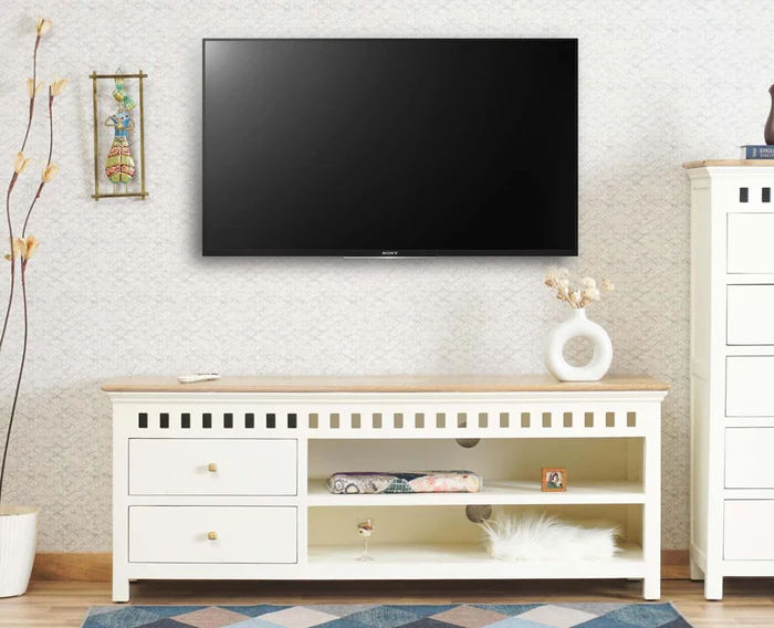 Alexandria Solid Wood TV Cabinet- 2 Drawer
