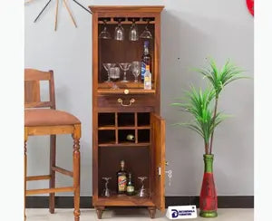 Calgary Solid Wood Bar Cabinet Modern Style