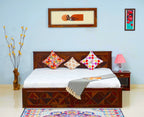Singapore Solid Wood King Size Bed with Box Storage