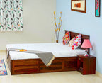 Singapore Solid Wood King Size Bed with Box Storage