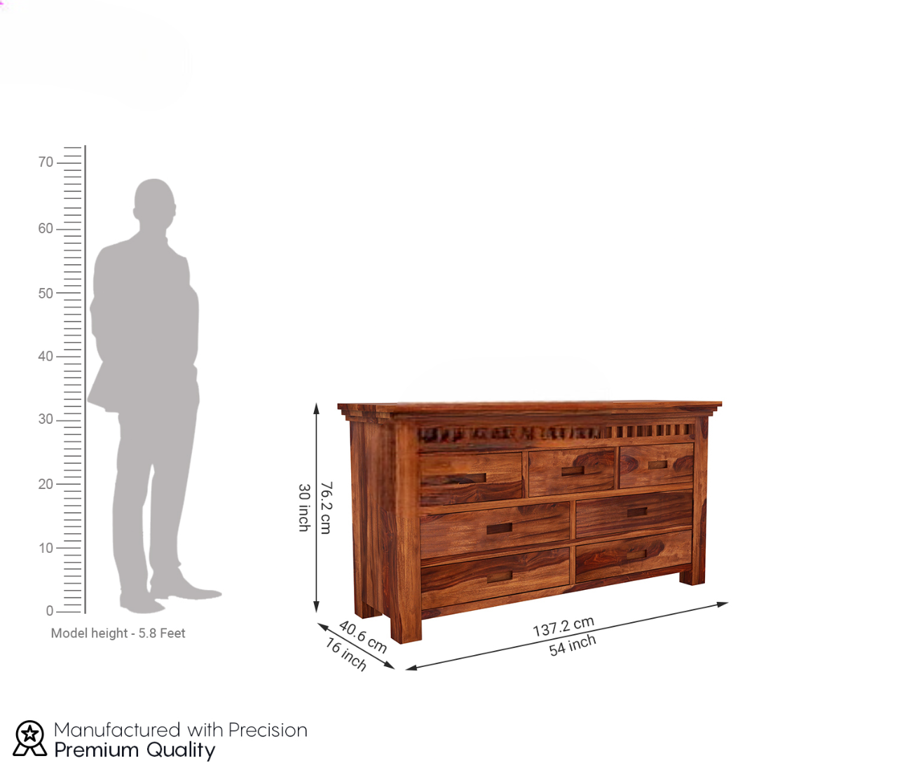 Adolph 7-Drawer Wooden Chest Of Drawers