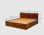 Singapore Solid Wood King Size Bed with Box Storage
