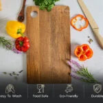 Naturaft Natural Mango Wood Handcrafted Non Slip Chopping Board