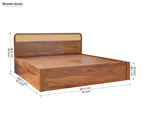 Sleeplore Sheesham Wood Bed with 4 Drawer Storage and Cane Detailing