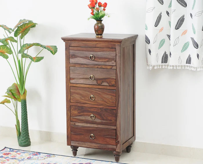 Belgium Sheesham Wood Tall Chest Of Drawer