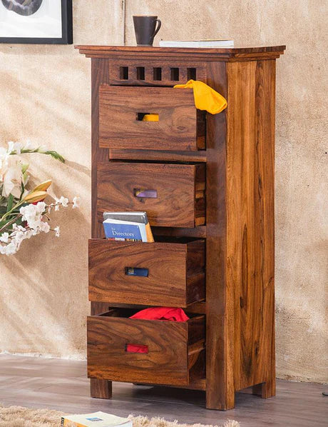 Solid Wood Kuber Tall Chest of Drawers