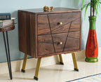 Barcelona Solid Wood Two Drawer Bedside Table