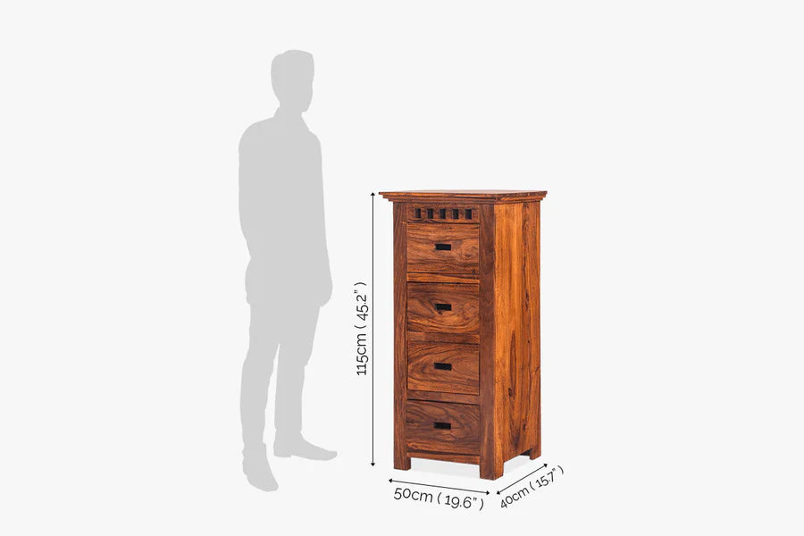 Solid Wood Kuber Tall Chest of Drawers