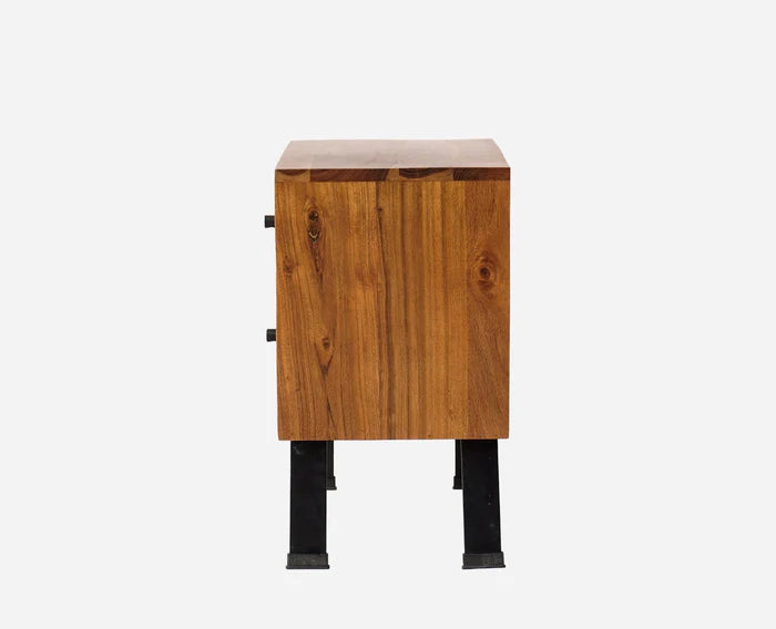 Barcelona Solid Wood Two Drawer Bedside Table