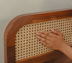 Sleeplore Sheesham Wood Bed with 4 Drawer Storage and Cane Detailing