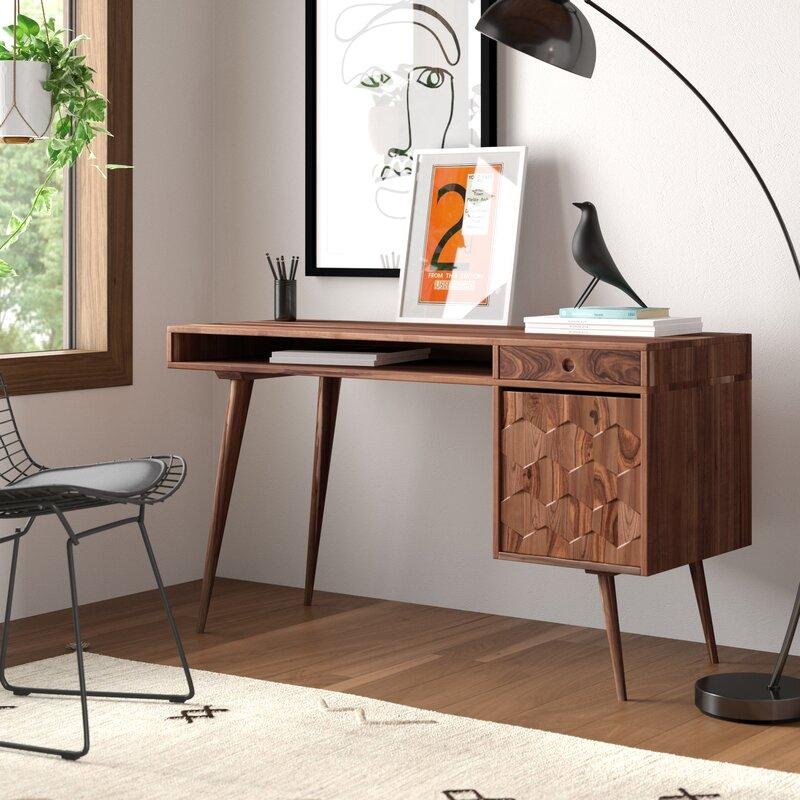 Barkwood Study Table with Storage